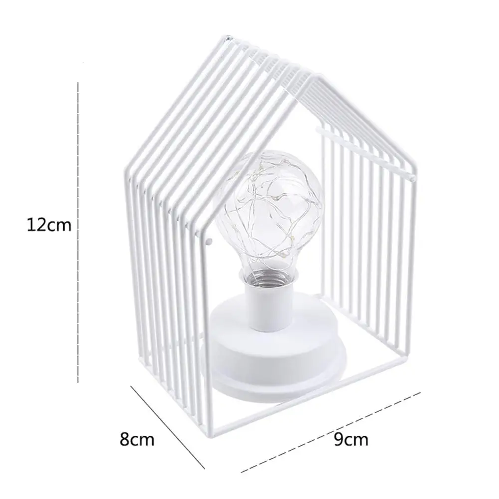 Прямая поставка, подарок на день рождения, 3D лампа, Ретро стиль, в форме дома, светодиодный ночник, медный провод, свадебные, для дома, вечерние, декор для спальни - Цвет абажура: White