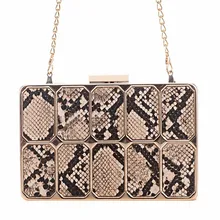 Новинка, Женский вечерний клатч, сумки из змеиной кожи, кожаные кошельки для свадебного ужина с цепочкой, сумки через плечо, Прямая поставка MN1611