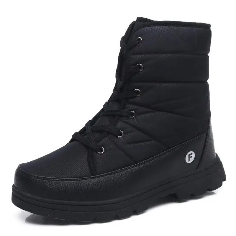 New High Help Winter Men Boots With Fur Warm Snow Boots Men Winter Boots Work Shoes Men waterproof Ankle Boots Size 38-46