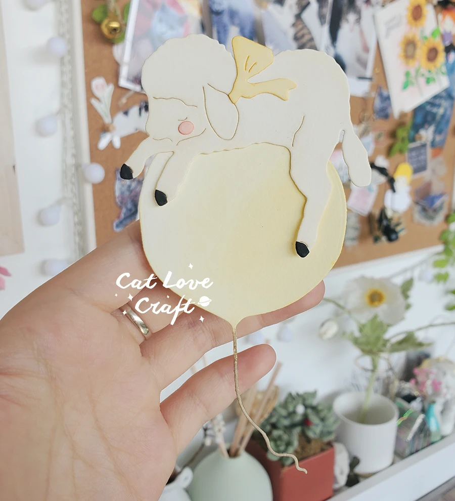 Catlove Sheep 동물 풍선 금속 절단 다이스 Scrapbooking 스텐실 다이 커트 카드 만들기 DIY 공예 2021 새로운 다이 엠보싱