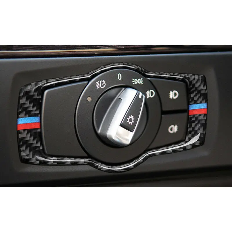 

1 Piece Headlight Switch Frame Carbon Fiber M-Type Button Cover Trim For BMW 3series E90 Interior Mouldings