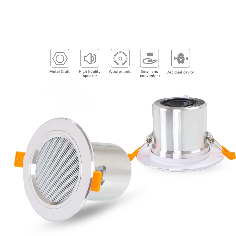 Altavoz para techo de baño, cubierta trasera de 3 pulgadas, 10w, 95mm, recorte, para familia, música, altavoz, envío directo