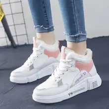 Г., Зимние ботильоны на платформе женские плюшевые зимние ботинки теплые Повседневные кроссовки с круглым носком, женские зимние ботинки Ботинки martin