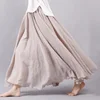 2022 Women Linen Cotton Long Skirts Elastic Waist Pleated Maxi Skirts Beach Boho Vintage Summer Skirts Faldas Saia ► Photo 1/6