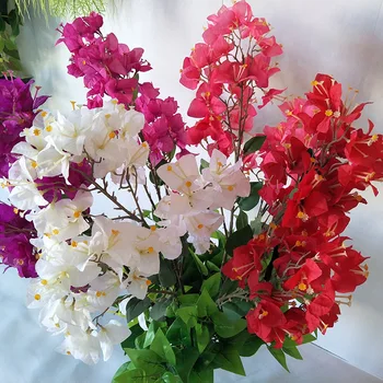 

3PCS Artificial Silk Flowers Bougainvillea Bouquet For Wedding Festival Home Garden Decorative Simulation Fake Plum Flower