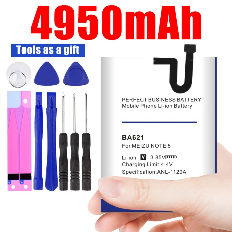 Аккумулятор BA621 емкостью 4950 мАч для Meizu Note 5, аккумулятор meilan note 5 M5 note Bateria+ Инструменты