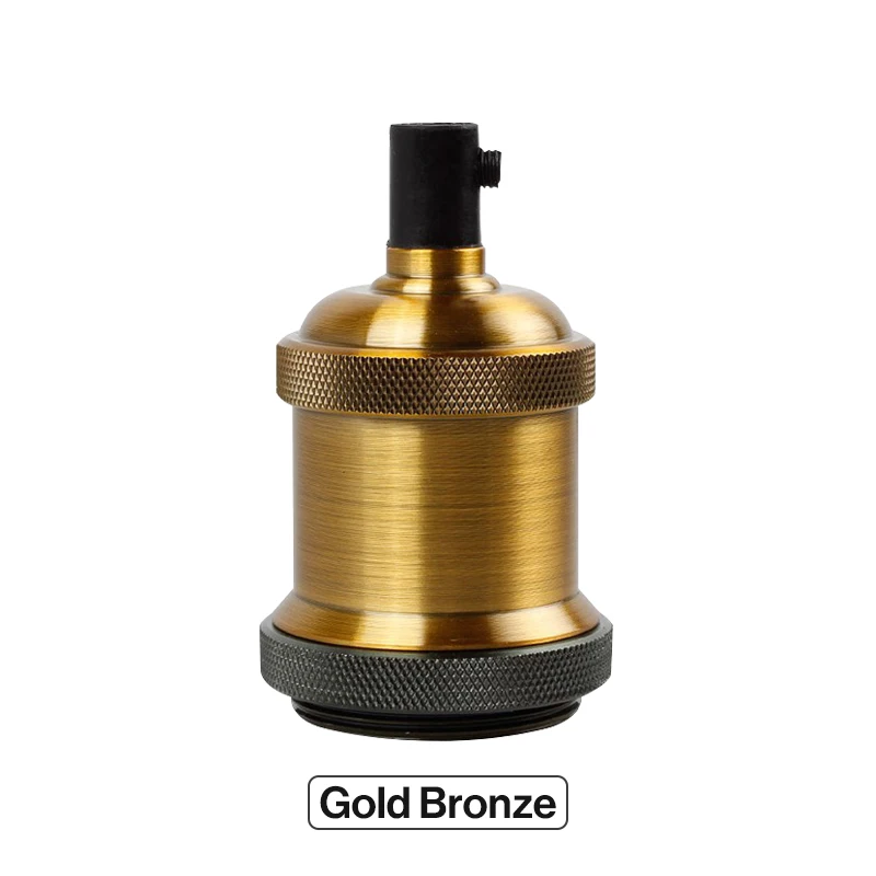 Gold Bronze KARWEN E27 держатель лампы Винтаж Эдисона цоколь лампы E26 винт база лампы 110 В 220 В алюминиевая световая розетка Промышленные Ретро подвесные фитинги крепление патрона лампы - Цвет: Gold Bronze