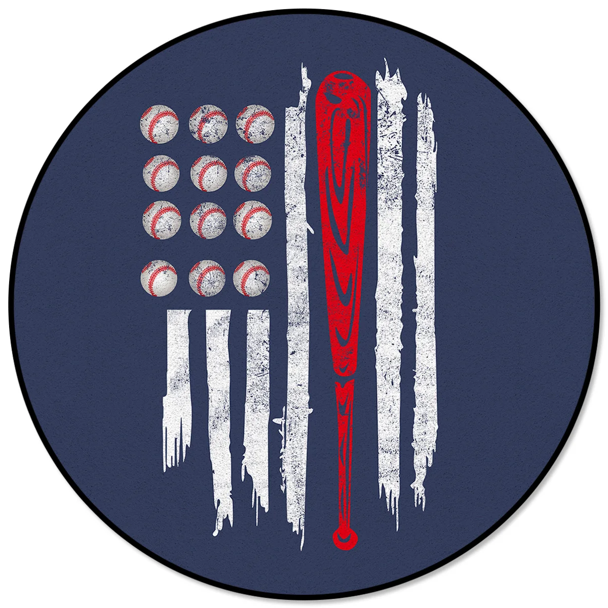 Бейсбольный американский флаг, круглый ковер, ковры для декора гостиной, коврики для детской комнаты, коврики для спальни, современные коврики