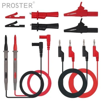 

PROSTER for Digital Probe Test Lead Kit Alligator Clip Clamp Electronic Multimeter Test Lead Plugs 4mm