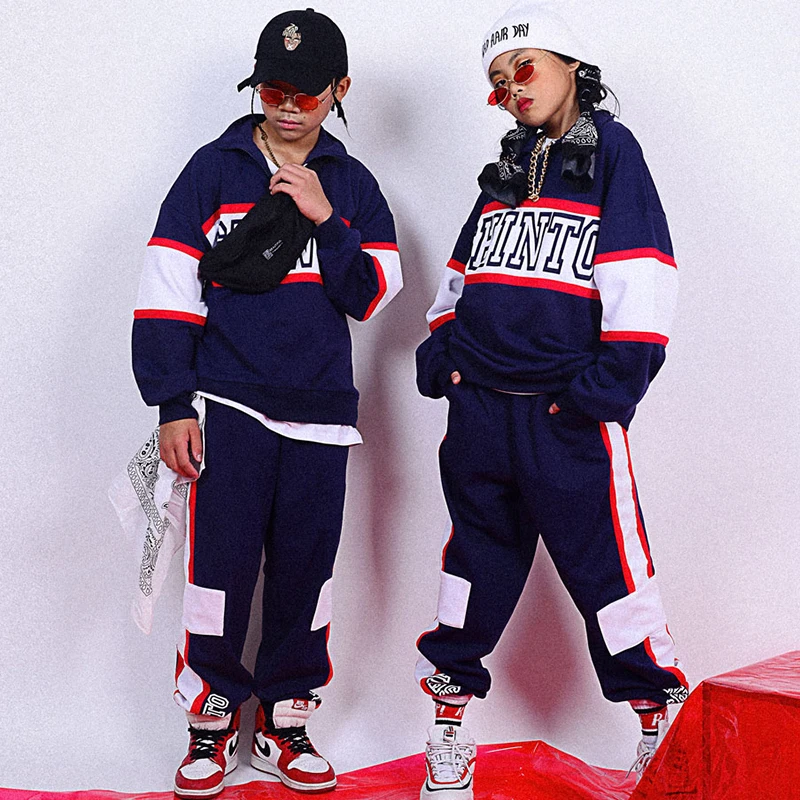 Hip Hop Costumes Child Long Sleeved Top Pants Street Dancing Clothes