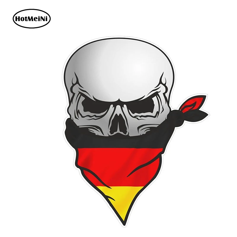 HotMeiNi 12cm X 8.3cm Gothic Biker Pirate Skull with Face Bandana Germany German Flag Motif External Vinyl Car Stickers | Автомобили и