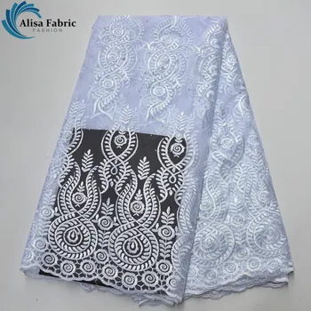 

Alisa White Lace French Tulle Lace Fabrics High Quality African Lace Fabrics 5 Yards/pcs For Sewing Africian Dresses B9778511860