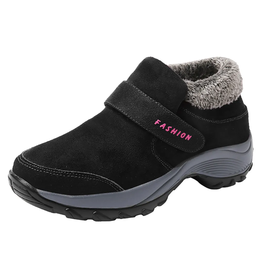 SAGACE/женские зимние ботинки; модная теплая плюшевая повседневная обувь; женские кроссовки; зимние ботинки на меху; резиновая подошва; безопасная высокая женская обувь