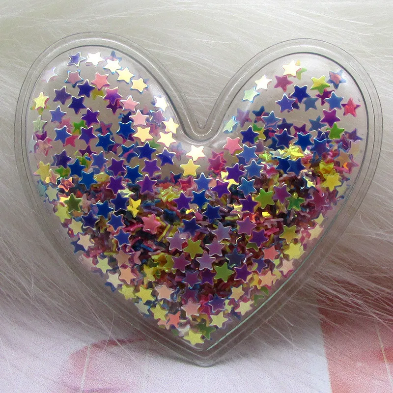 Colorful heart 2-15 шт прозрачные струящиеся зыбучие пески блестки Сердце Аппликации DIY ремесло поставки дети шпилька аксессуары материал украшения - Цвет: Colorful heart