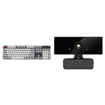 

104 Keycap Group Is Engraved White PBT Two-Color Injection Keycap with Computer Camera