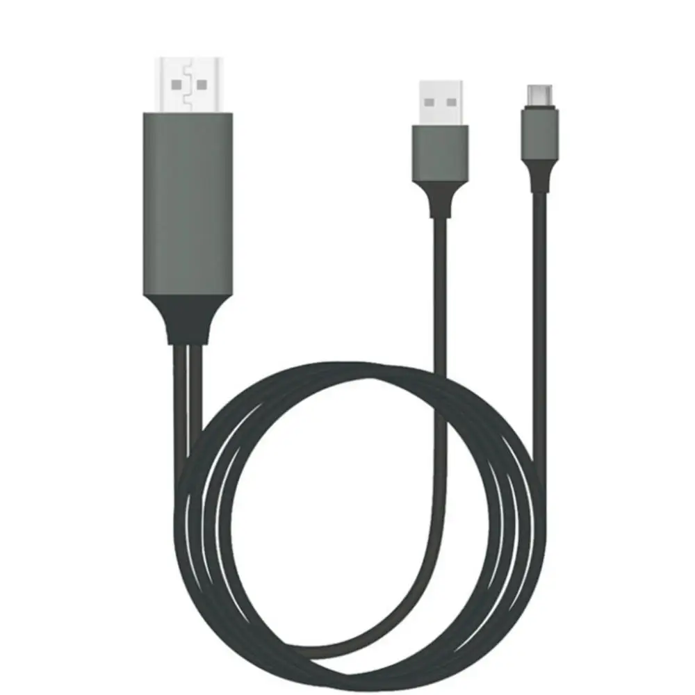 black 3,1 USB C к HDMI кабель type-C к HDMI конвертер 4K HD внешняя Видео Графика удлинитель кабель адаптер для HDTV ПК компьютер - Цвет: black