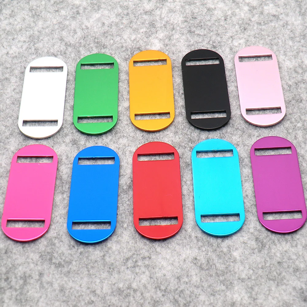 Wholesale 100Pcs Oval Shape Dog ID Tags Collar Accessories Name Plate Pet  Engraved Name Dogs Collars Adjustable Custom ID Tag