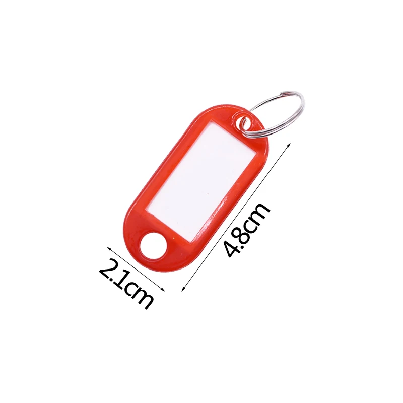 50pcs Multicolor Plastic Key Tags ID Labels Baggage Luggage Name Token Hotel Number Classification Card Split Ring Keychain
