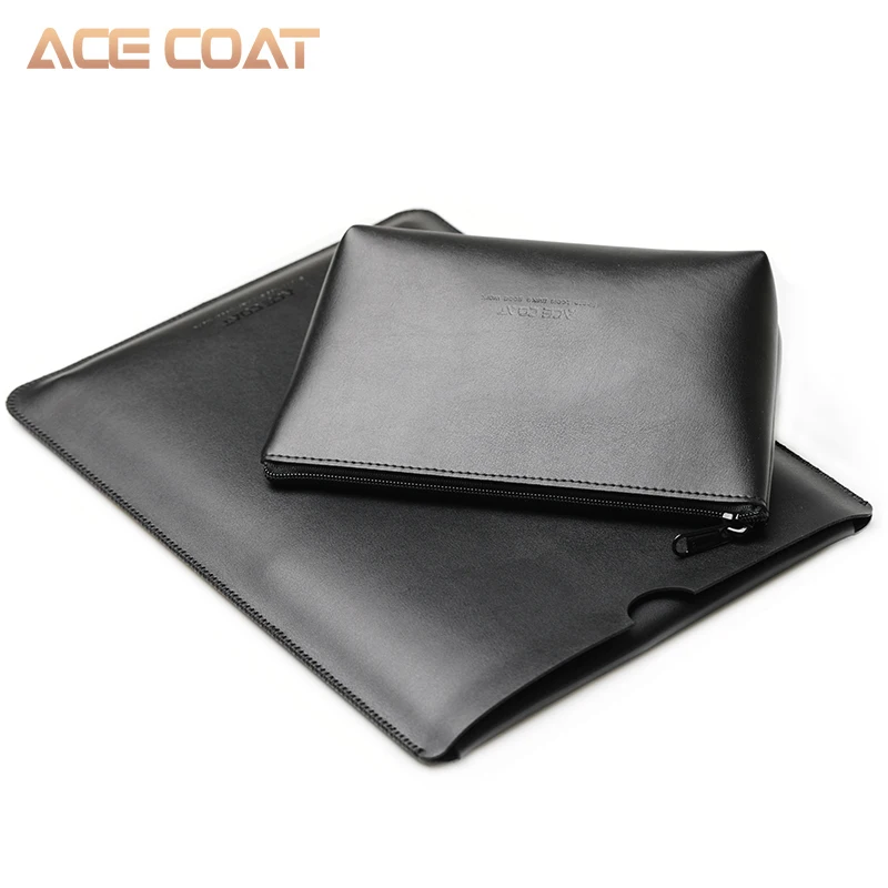 ACECOAT микрофибра из искусственной кожи чехол для Apple Macbook Air Pro Retina12 13 13,3 15 ноутбук рукав для macbook pro 16 чехол - Цвет: black