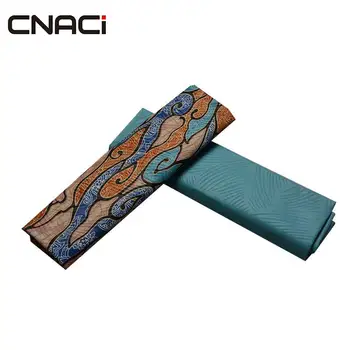 

CNAC Newest 2 + 2 Yards Ankara Fabric African Real Wax Print Nigeria Batik Fabric Ghana Kente Cloth Jacquard African Wax Fabric