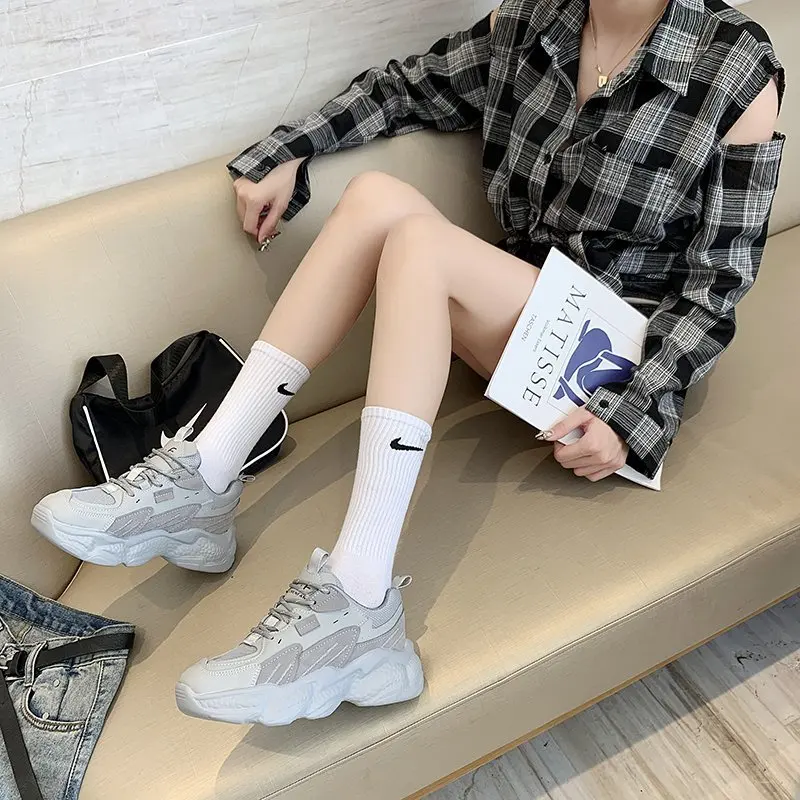 

2020 autumn new all-match casual sports women's shoes fashion old shoes women's thick-soled increased sports shoes X455