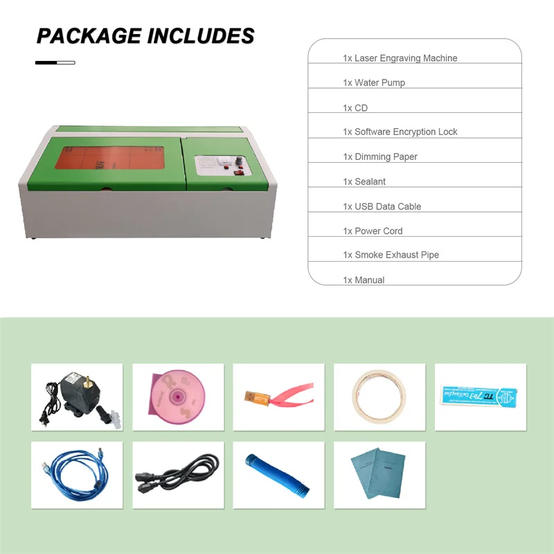 Macchina Per Incisione Laser Co2 40W 300X200Mm Taglierina Per Incisore Laser Taglio Artigianato Per La Lavorazione Del Legno