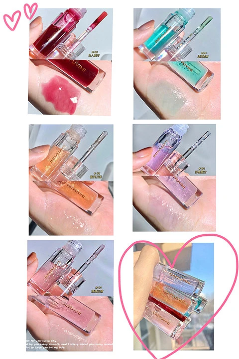Three-color Set Lipstick Transparent Pearlescent Lip Glaze Lasting Waterproof Glass Lip Moisturizing 3pcs Lip Gloss Makeup Tools