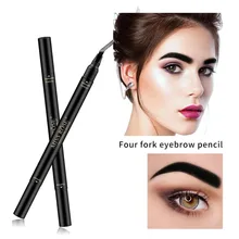 Натуральный Быстросохнущий карандаш для бровей с 4 головками модная двойная головка черный карандаш для глаз Водонепроницаемый стойкий к поту макияж TSLM1