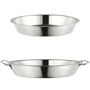 

Stainless Steel Pan Cold Noodle Making Tools Steamed Rice Tray Cake Dish for Home Kitchen, 2PCS
