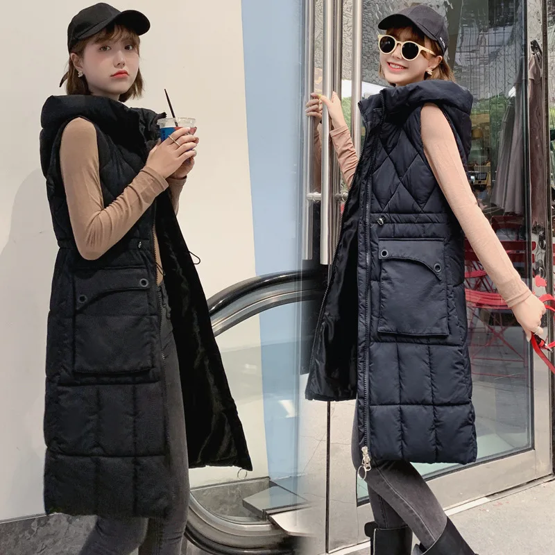 2019 Winter New Style Korean-style Fashion down Jacket Cotton-padded Clothes Hooded Cotton-padded Clothes Women's Large Pocket L