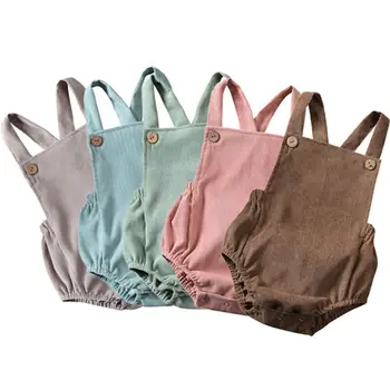 

New Arrival Newborn Baby Boys Girls Velvet Bodysuits Jumpsuit Cute Backless Little Baby Spring Clothes Sunsuit Outfits Playsuit