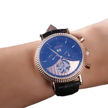 

Fashion Men Watches Analog Quartz Wristwatches Dual Calendar Small Watch Chronograph Date Leather Band Watches