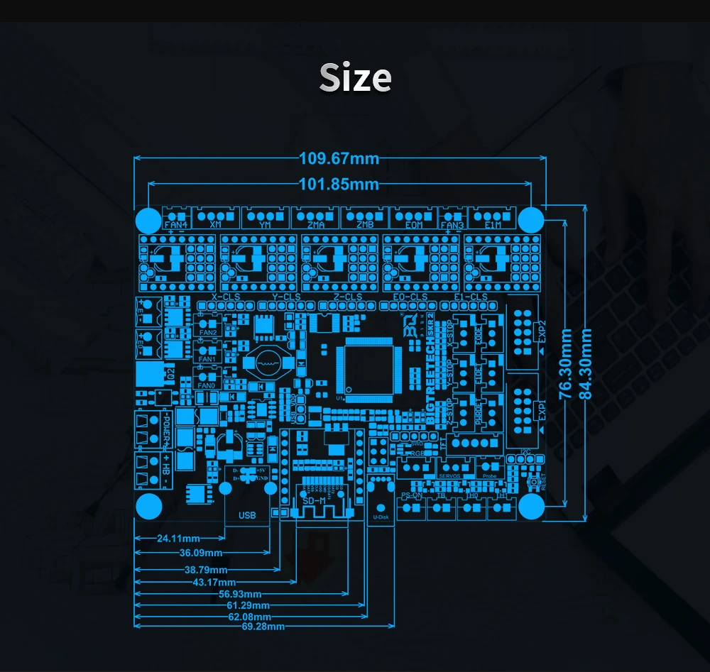 BIGTREETECH SKR 2 Control Board 32 Bit Upgrade SKR V1.4 Turbo Motherboard TMC2208 TMC2209 Drive For CR10 Ender 3 V2.0 3D Printer sato printhead
