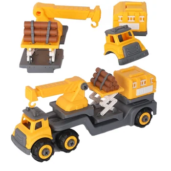 

3in1 Engineering Car Hot Truck Disassembly Assembly Screwdriver Vehicle Wheels Kids Plastic Diecast Toys Children Gift Education