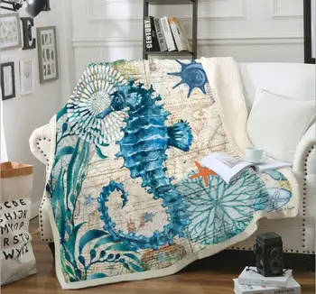 

Air-conditioning Blanket cover quilt blanket thick double-layer plush 3D digital printing warm ocean animal wholesale FG1027