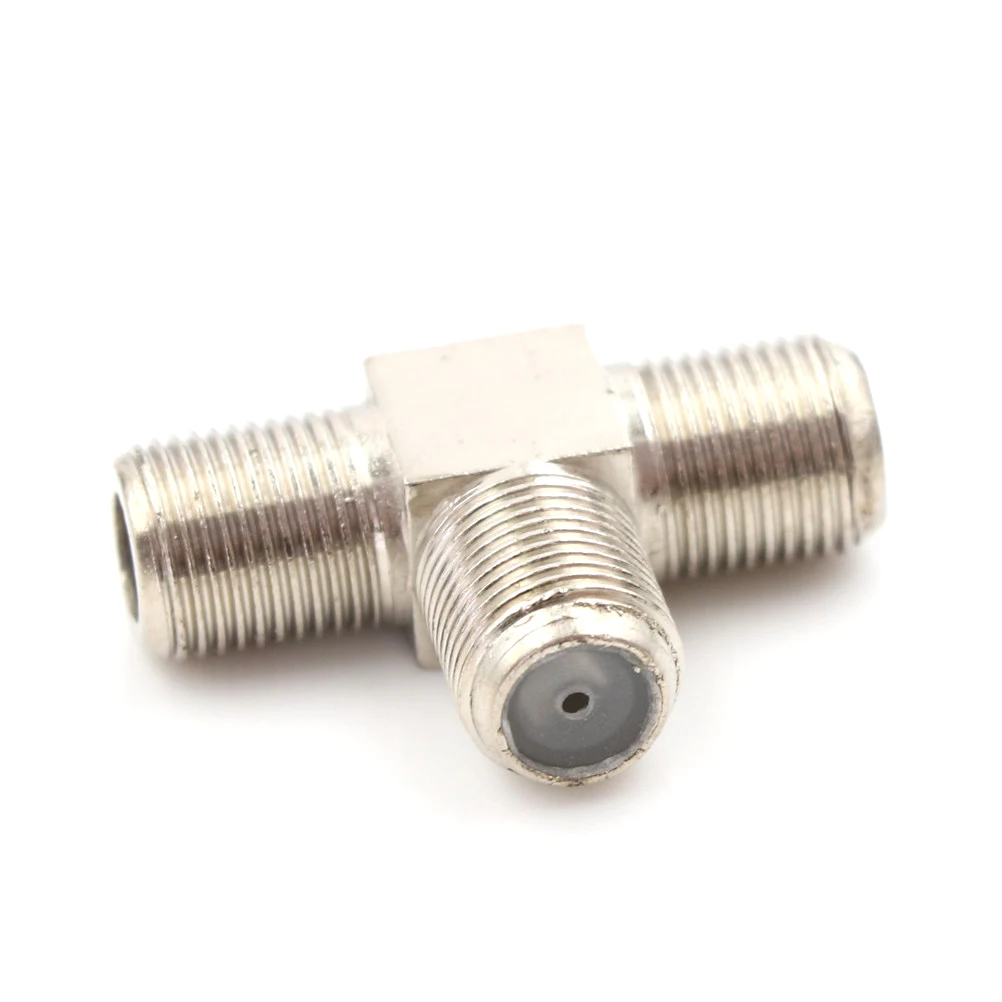 

TV Aerial Freeview Virgin Media Silver Thread F Socket T Splitter Adaptor Cable