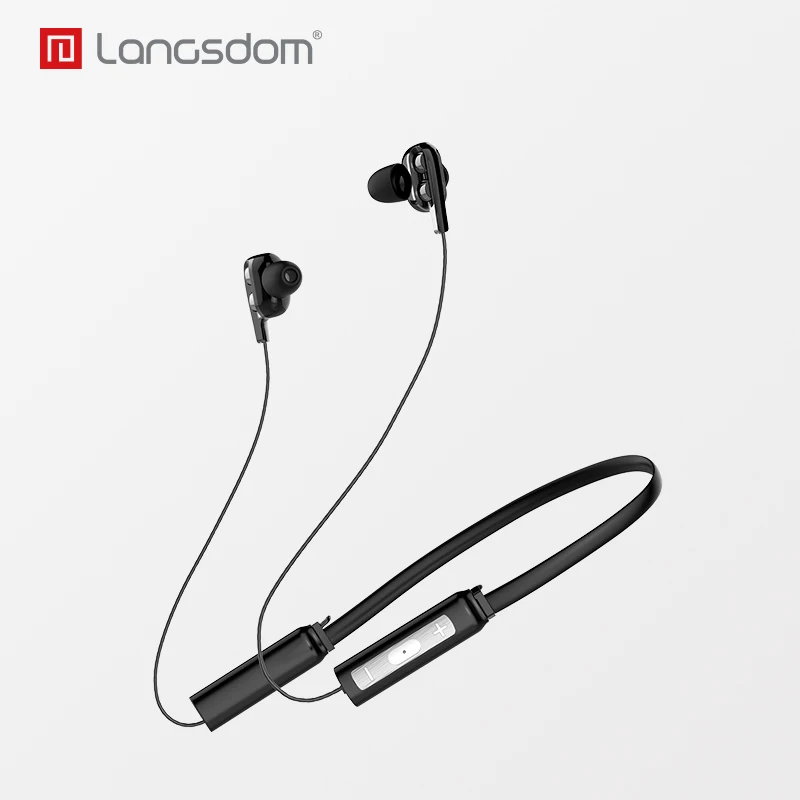 Langsdom LD4 Binaural with Magnetic Switch Wireless Sports Bluetooth Headset Comfortable to wear Intelligent Voice HD call
