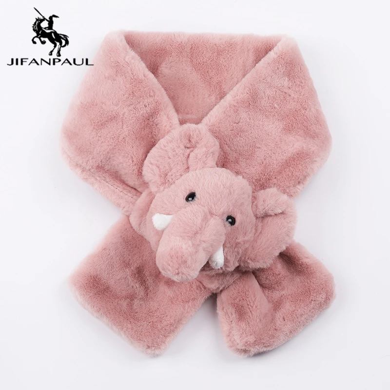 

JIFANPAUL 2020 new children's scarf cute baby elephant men and women baby solid color scarf winter travel warm plush scarf