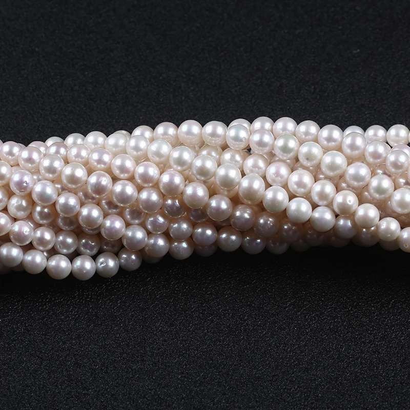 Fine Jewelry Hot Selling Chinese Akoya Round Shape Natural White Color Pearl Strand 2