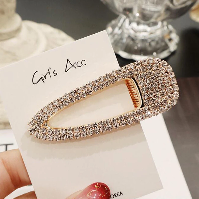 1pcs Shiny Rhinestone Crystal Pearl Hair Clip Hairpins Barrettes for Girl Women Headwear Hairclip Hair Accessories 5