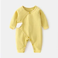 Lawadka 0-6M Spring Autumn Newborn Baby Girl Boy Romper Cotton Solid Soft Infant Jumpsuit With Wing Casual Clothes For Girls Boy 4
