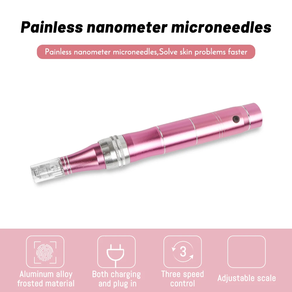 Electric Micro Tiny Needles Derma Pen Professional Wireless Electric Dr Pen with 6Pcs Needles Microneedling Tattoo Gun Skin Care