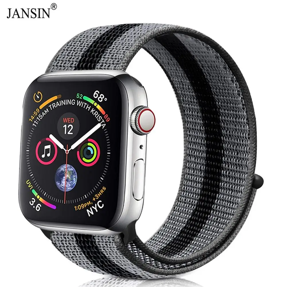 Ремешок для часов Apple Watch 38 мм 42 мм нейлоновый мягкий дышащий сменный ремешок для iWatch Band 40 мм 44 мм спортивная серия 5 4 3 2 1 - Цвет ремешка: black stripe