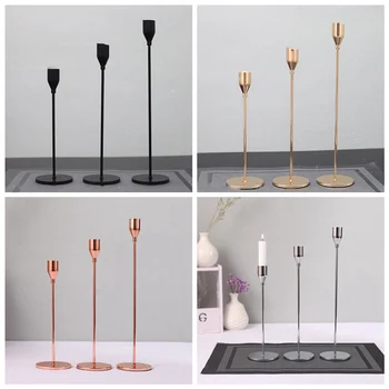 

3 Piece Set Of Candlelight Dinner Iron Candle Holder Wedding Decoration Bar Party Living Room Home Candle Holder