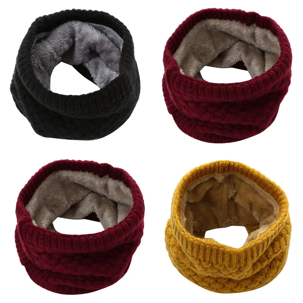 

1Pc Winter Warm Brushed Knit Neck Warmer Circle Go Out Wrap Cowl Loop Snood Shawl Outdoor Ski Climbing Scarf For Men Women