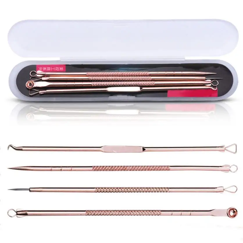 Новый 4 шт прыщи инструмент для устранения угрей черных точек удаления игл