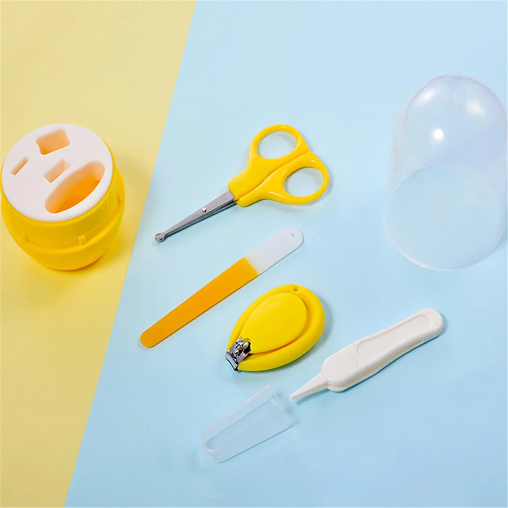 Nail Care Set Reusable 4PCS Cute Portable Newborn Baby Kids Solid Nail Clipper FileSet Health Care Accessories