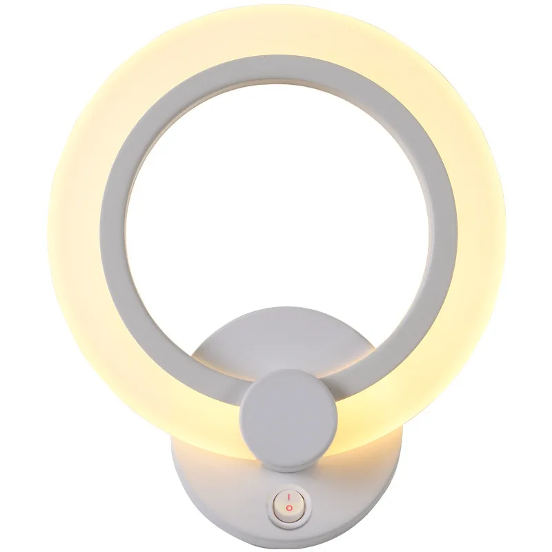 

Modern Iron Base Wall Light Bedroom Bedside Hotel Engineering Aisle Lamp Leaf Shape Elliptical Acrylic Creative Wall Lamp