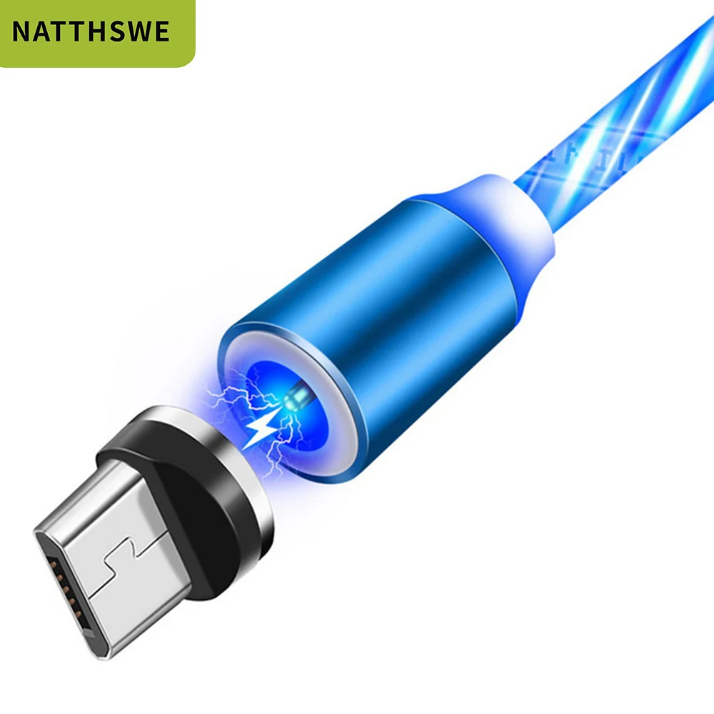 Магнитный usb-кабель NATTHSWE для iPhone XR X 7 8, зарядное устройство Micro type C для быстрой зарядки, магнитный USB-C