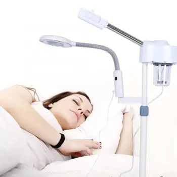 

Professional Facial Steamer 3X Magnifying Lamp Floor Steam LED Lamp With Pulley Spa Salon Beauty Machine Skin Care Equipment